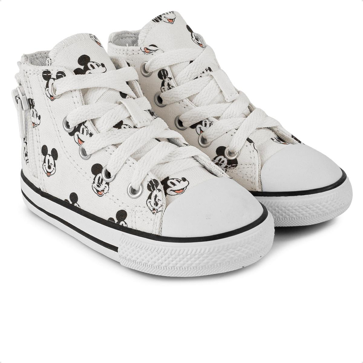 Tênis Converse All Star Chuck Taylor Cano Alto Side Zip Mickey Infantil 3