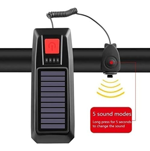 Farol Com Buzina P/ Bike Placa Solar 5