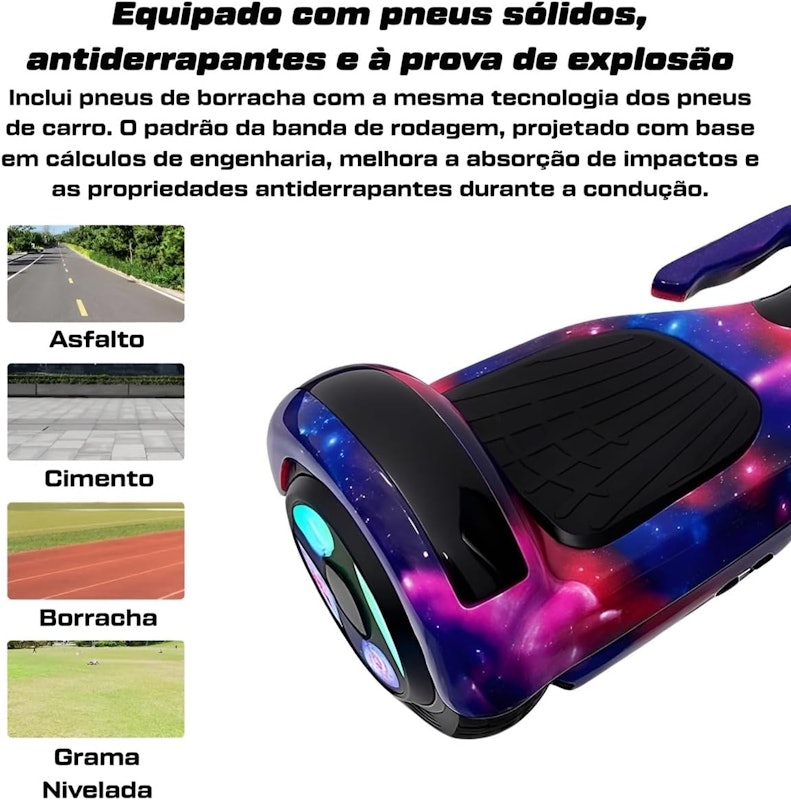 Hoverboard Skate Elétrico com Alça 4
