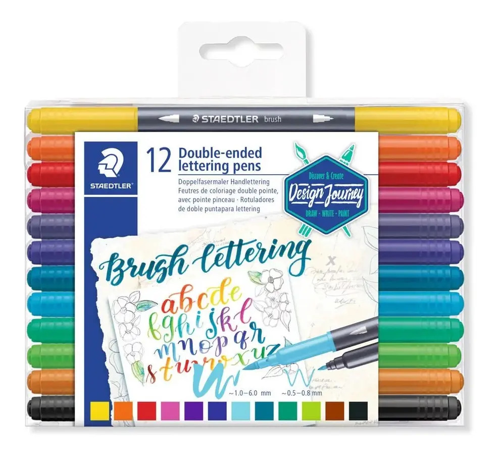 Caneta Ponta Dupla Brush Lettering 1