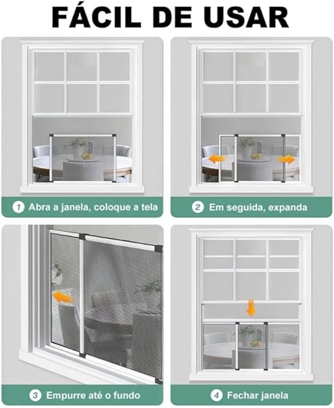 Tela Mosquiteira de Encaixe Regulável para Vãos de Portas 2