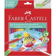 Lápis de Cor Aquarelável 24 Cores com Pincel