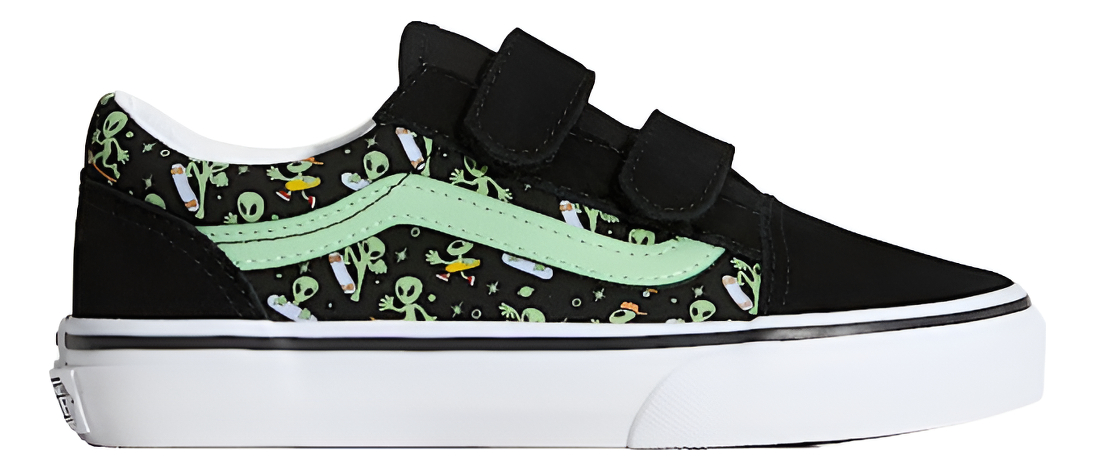 Tênis Old Skool Kids Glow Cosmic Cruisers Black Green Infantil 1