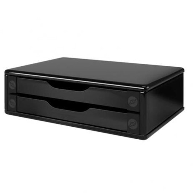 Suporte para Monitor com 2 Gavetas MDF Black Piano Souza 2