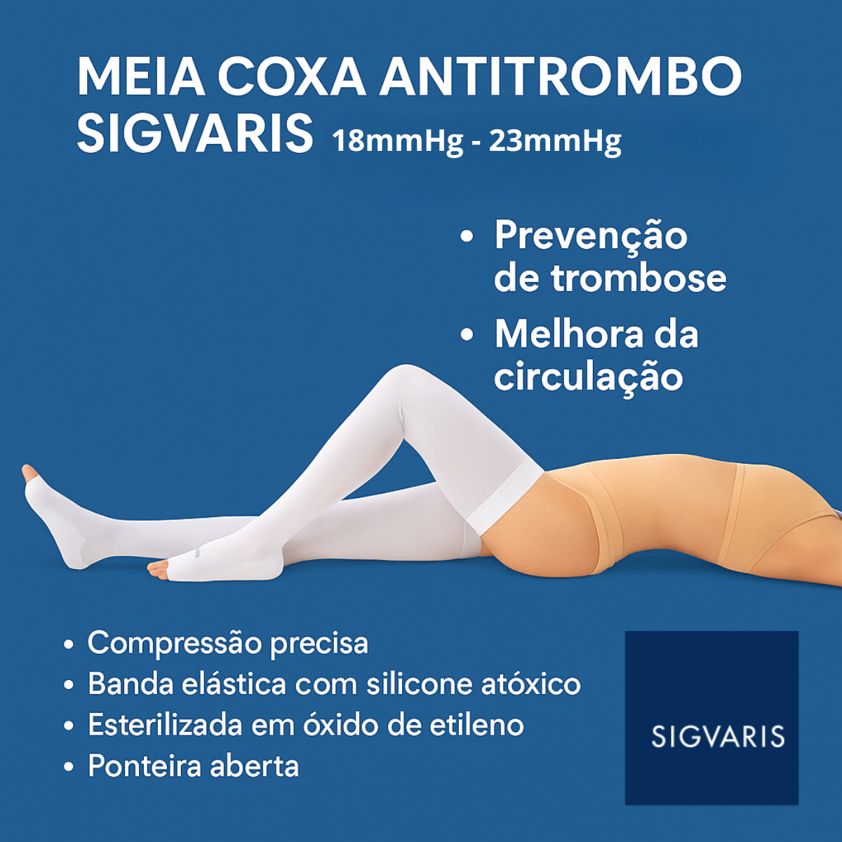 Meia 7/8 Elástica Antitrombo 3