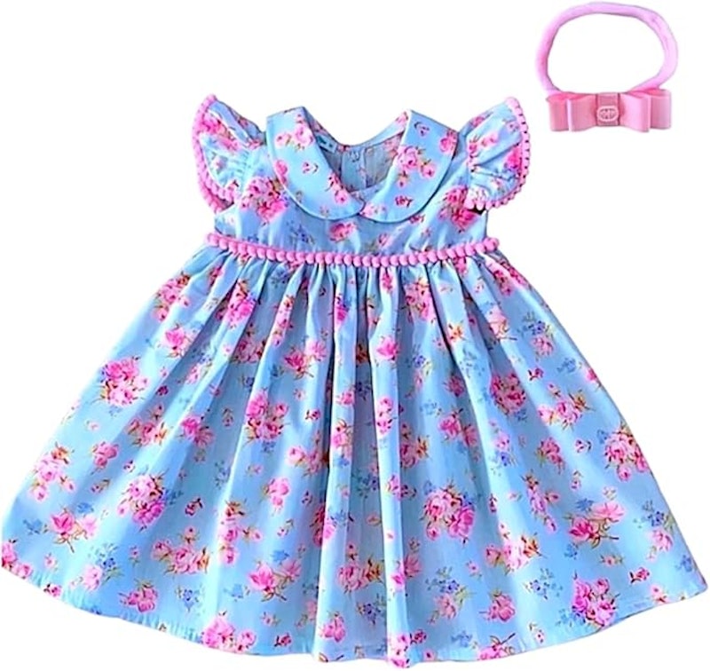 Vestido de Bebê Menina Floral Luxo 1