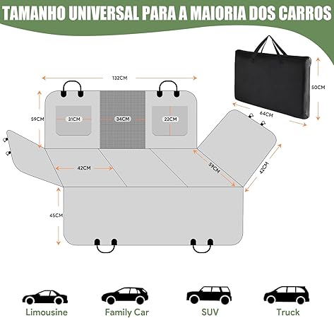 Capa Protetora para Carro Pet Proteção 7 em 1 2