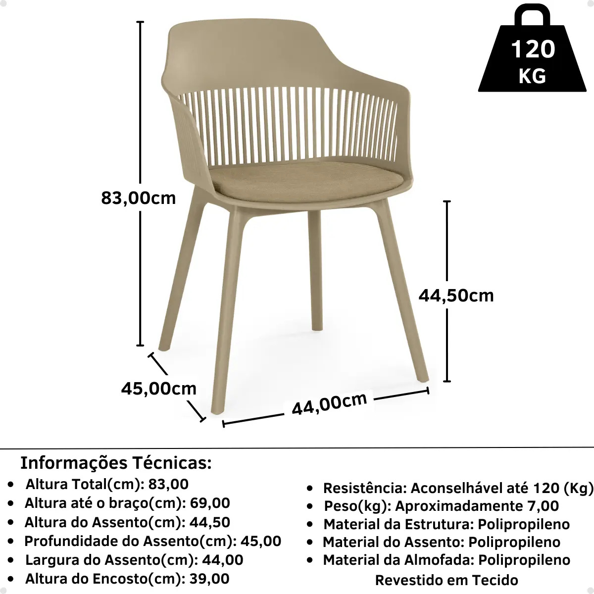 Cadeira Estofada de Jantar Marcela 2