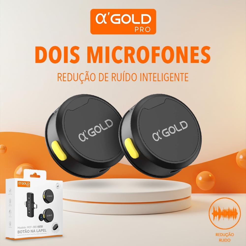 Microfone de Lapela sem Fio Bluetooth A'Gold 3