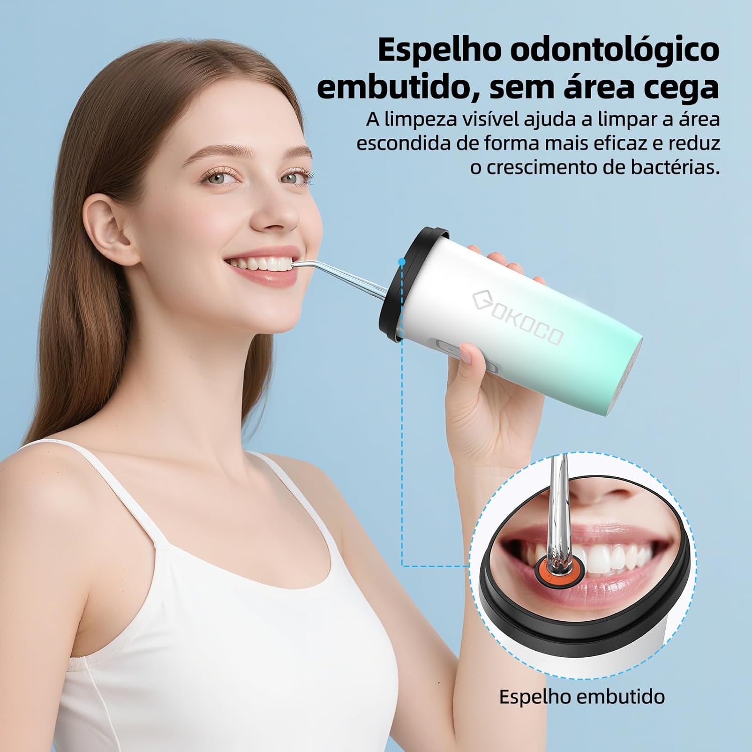 lrrigador Oral Limpeza Bucal Portátil 3 em 1 2