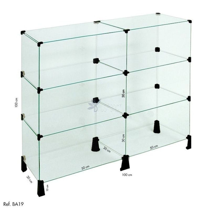 Balcão de Atendimento Modulado em Vidro - 1,00 x 1,00 x 0,30 1