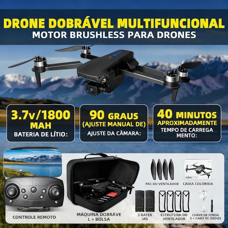 Drone DLI E88 PRO com Câmera 4K 4