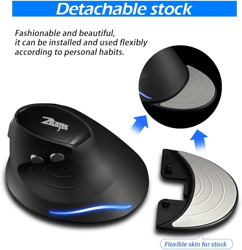Zelotes Mouse Vertical sem Fio Design Ergonômico 2021 4