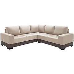 Sofá de Canto 4 Lugares Patrícia Suede Areia