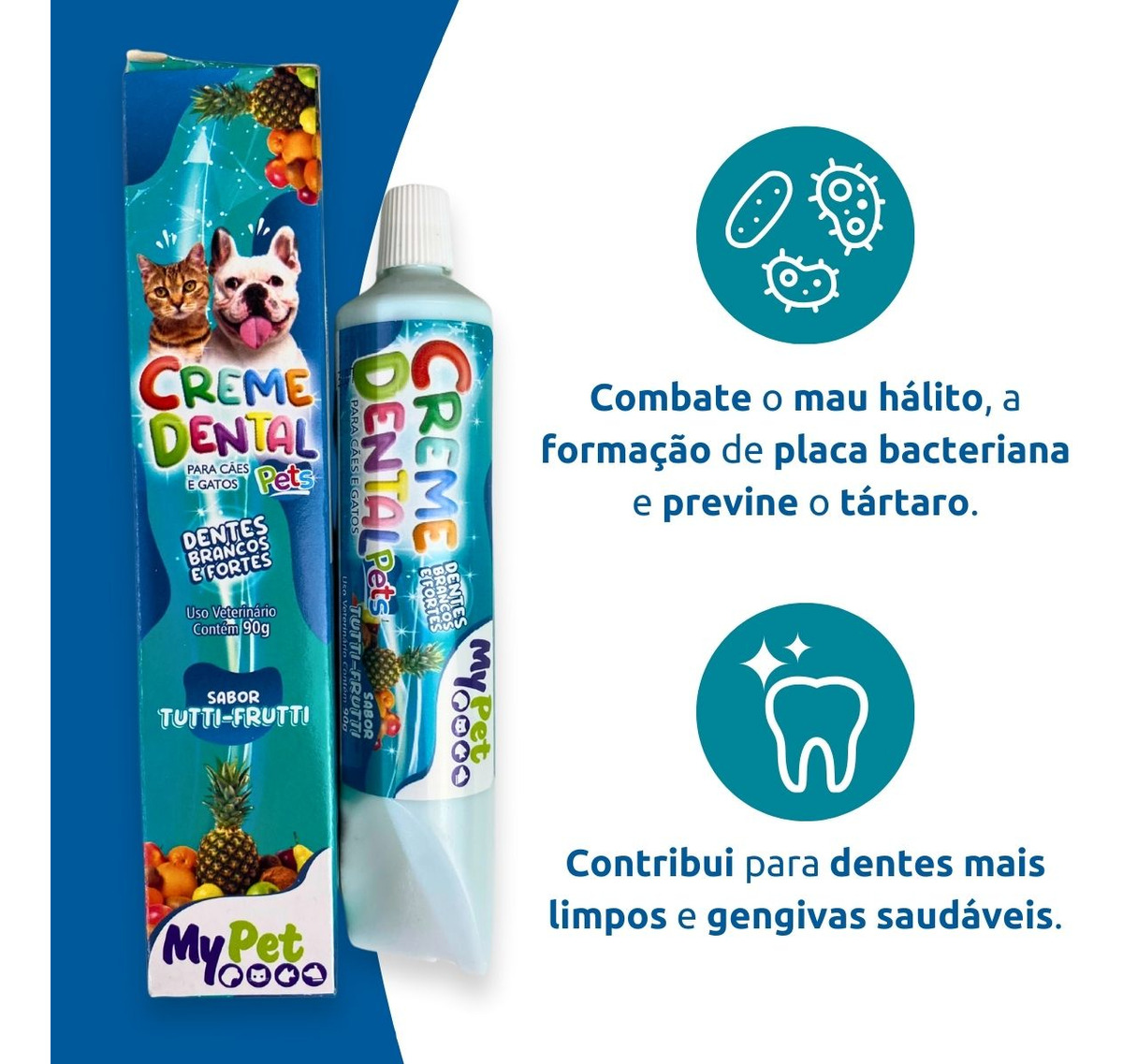 Creme Dental My Pet Sabor Tutti Frutti 90 g - p/ Cães e Gatos 2