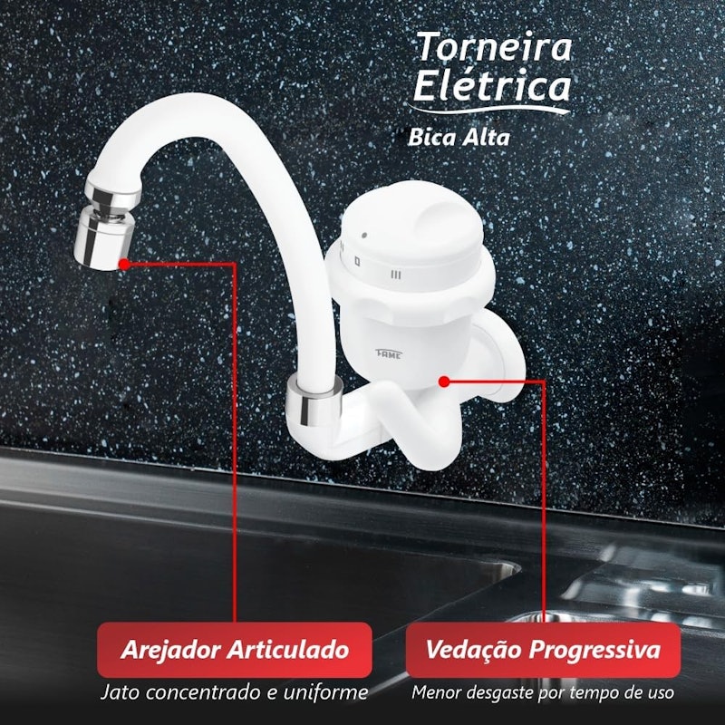 Torneira Elétrica Bica Alta e Móvel 2