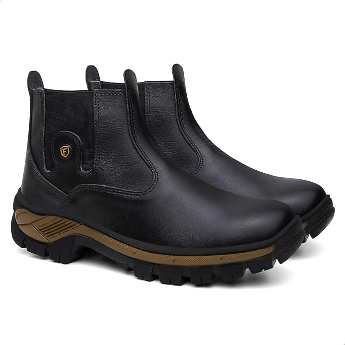 Bota Masculina Botina em Couro Impermeável 3