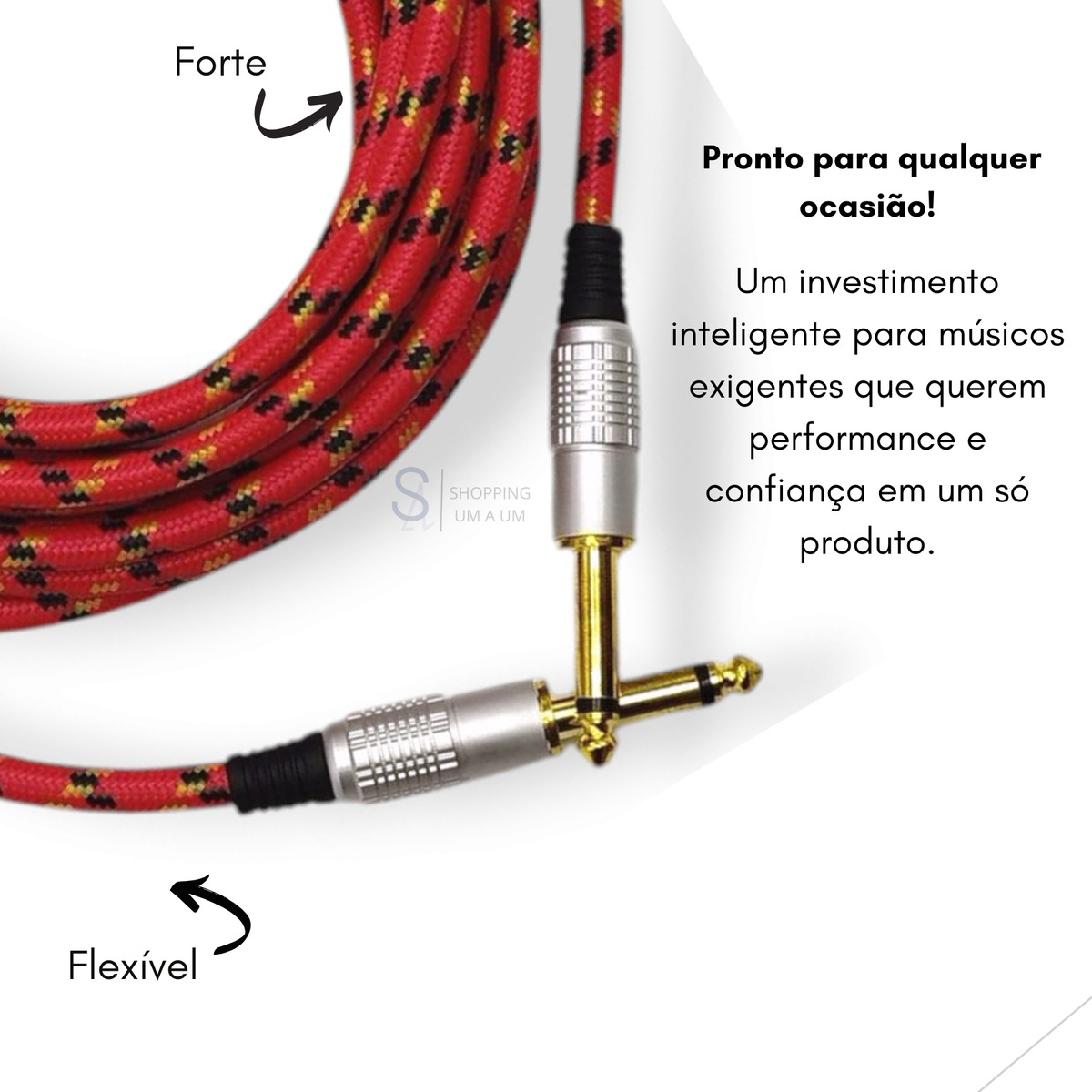Cabo de Guitarra P10 Mono em Nylon 5 m 3