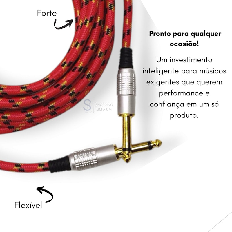 Cabo de Guitarra P10 Mono em Nylon 5 m 3