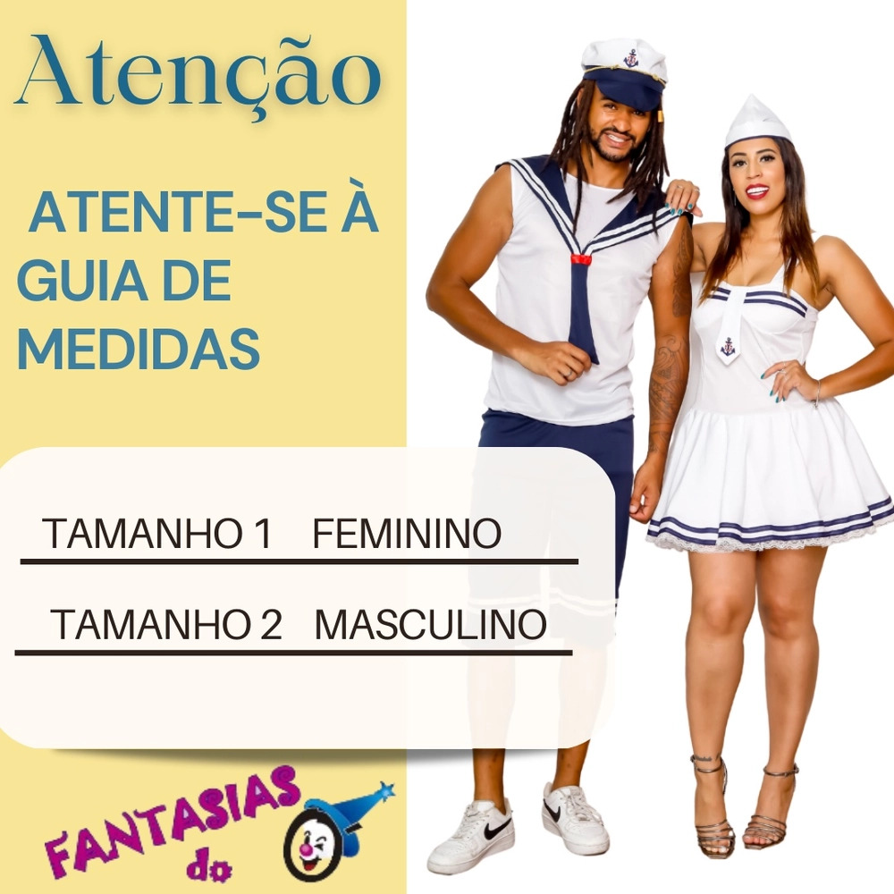 Fantasia de Casal Marinheiro Capitão Comandante Marinheira 4