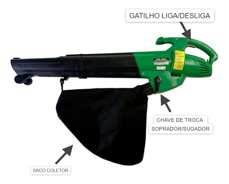 Soprador e Sugador de Folhas Elétrico 5