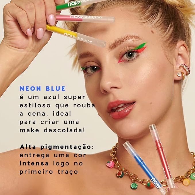 Caneta Delineadora Azul - Flash Color Pen Neon Blue 4you 4