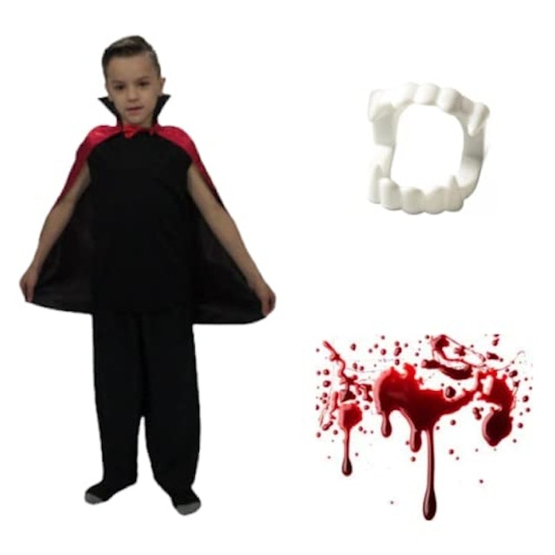 Fantasia Infantil Halloween Vampiro Pop Curta com Acessórios