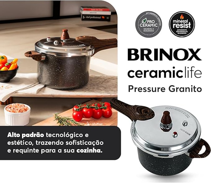 Panela de Pressão Pressure 4,2 L com Revestimento Antiaderente Ceramic Life 3