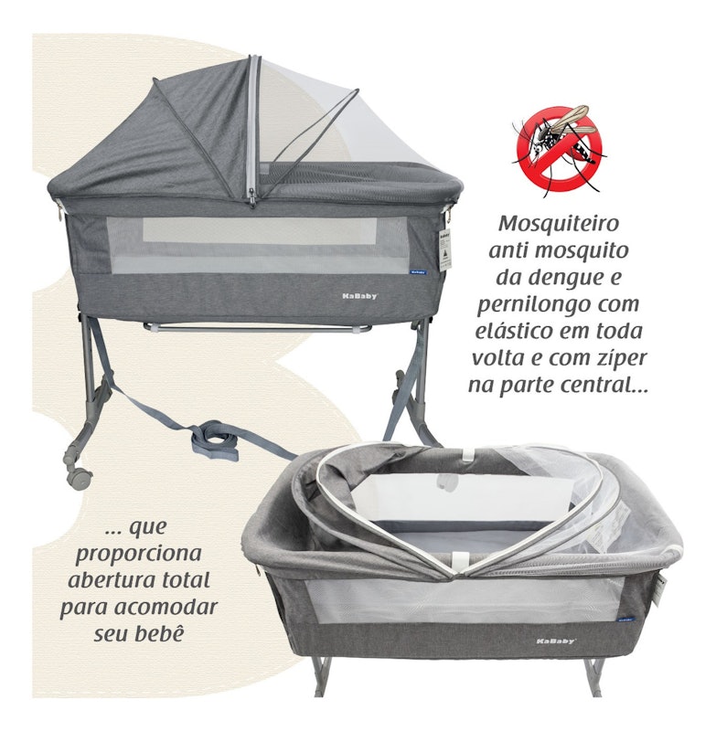 Berço Moisés Co-Bed Cinza KaBaby 4