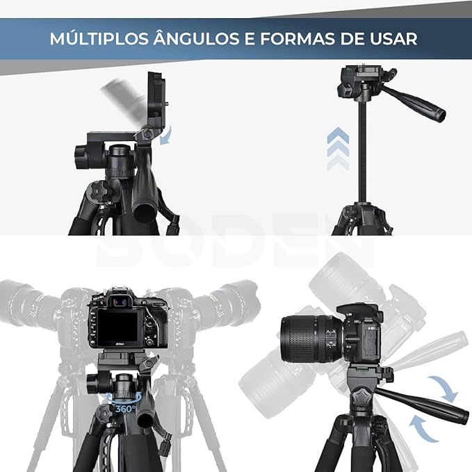 Tripé Profissional Universal para Câmera e Celular com Controle Bluetooth 3