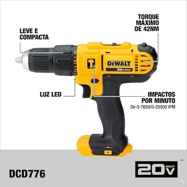 Parafusadeira e Furadeira de Impacto DeWalt 3