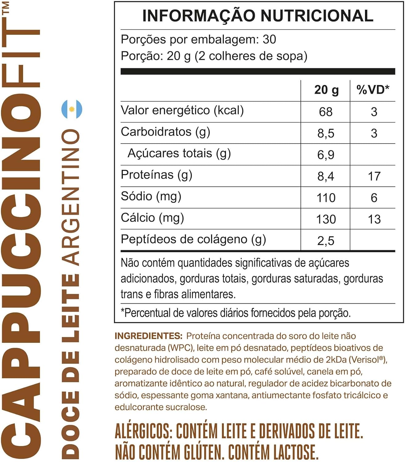 Sachê Cappuccino Fit Doce de Leite Argentino Elemento Puro 2