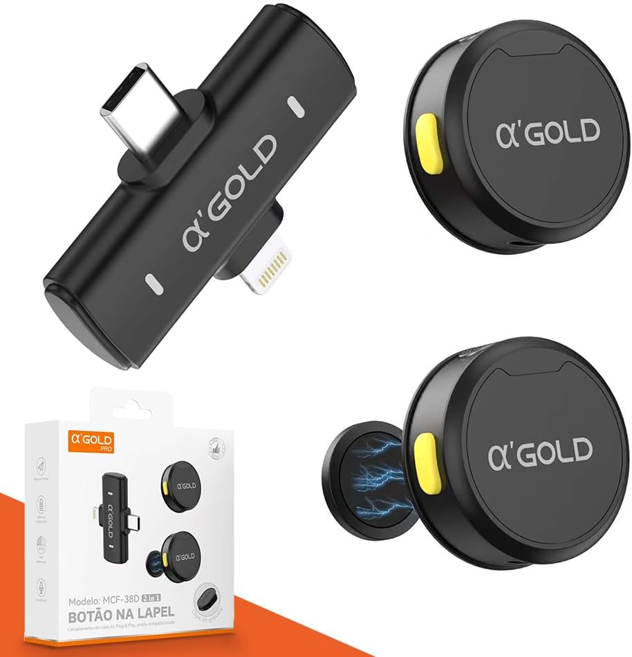 Microfone de Lapela sem Fio Bluetooth A'Gold 1