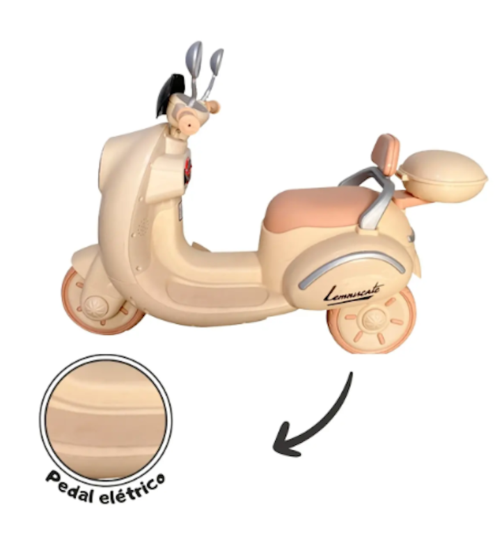 Moto Elétrica Lambreta Retrô Scooter Lemn 6v 5