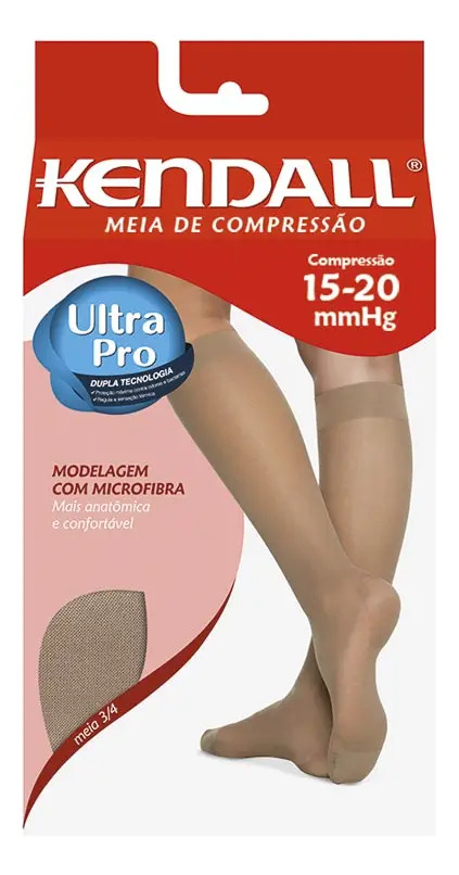 Meia Kendall 3/4 15-20 mmhg com Ponteira 3