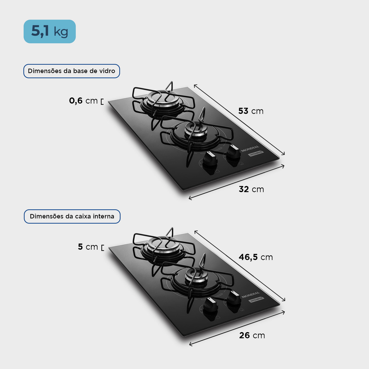 Cooktop a Gás 2 Bocas Mondial 4