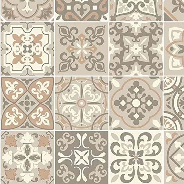 Adesivo Azulejos em Tons de Bege e Marrom 3