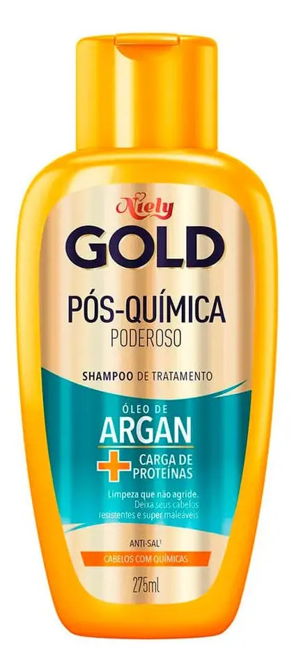 Shampoo Niely Gold Pós-Química Poderoso 1