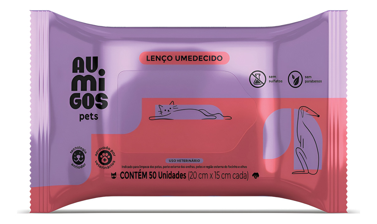 Lenço Umedecido Au.Migos Pets 1