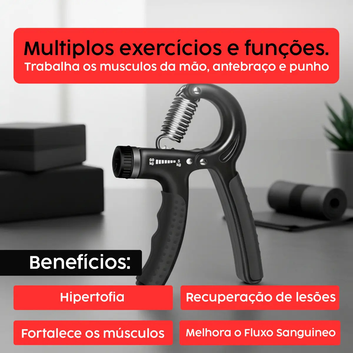 Hand Grip com Mola Ajustável 5 a 60 Kg 4