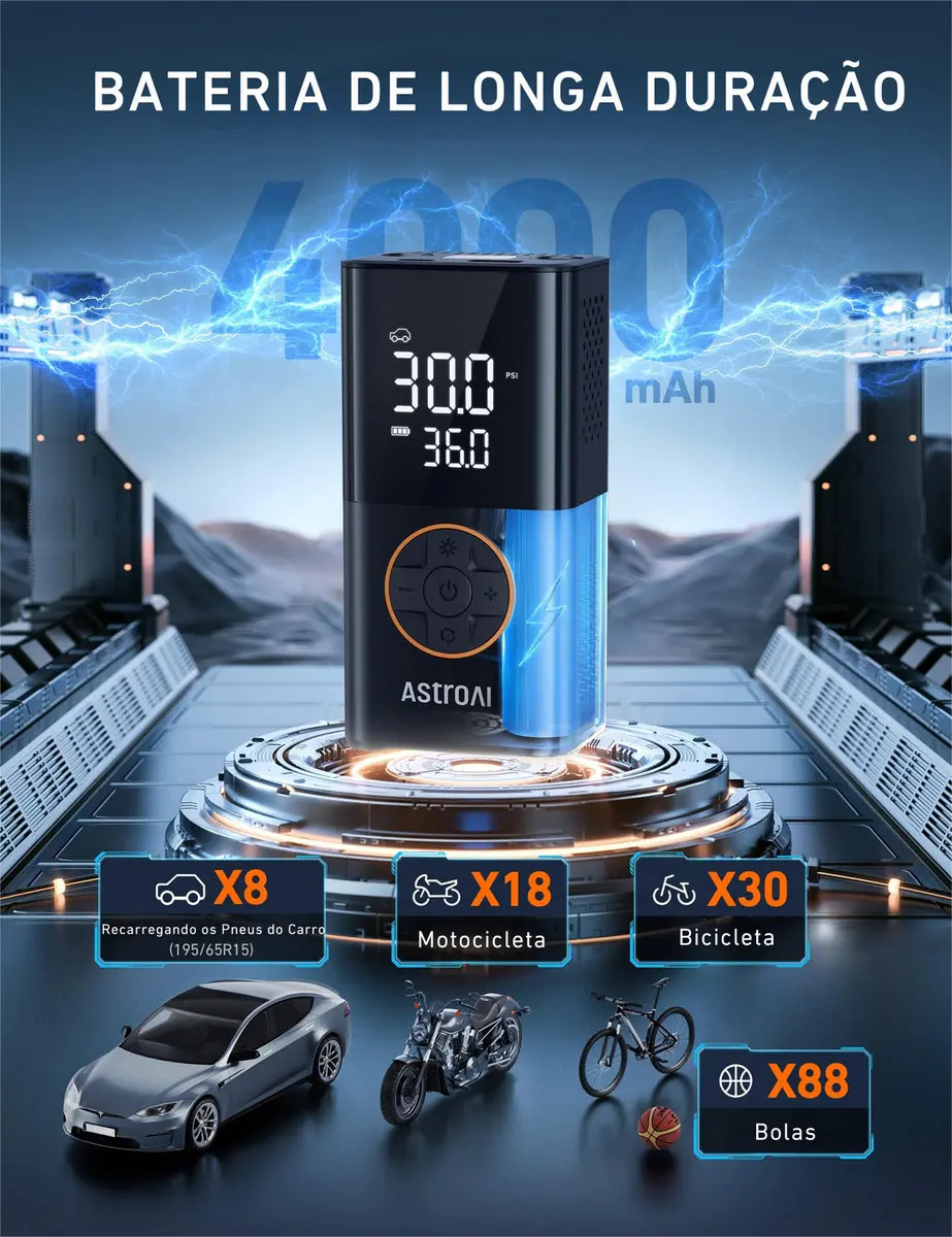 AstroAI Compressor de Ar Portátil L7 para Carro 4