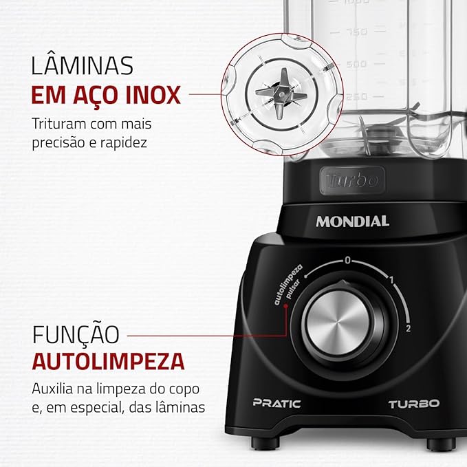 Liquidificador Pratic Turbo Mondial 3