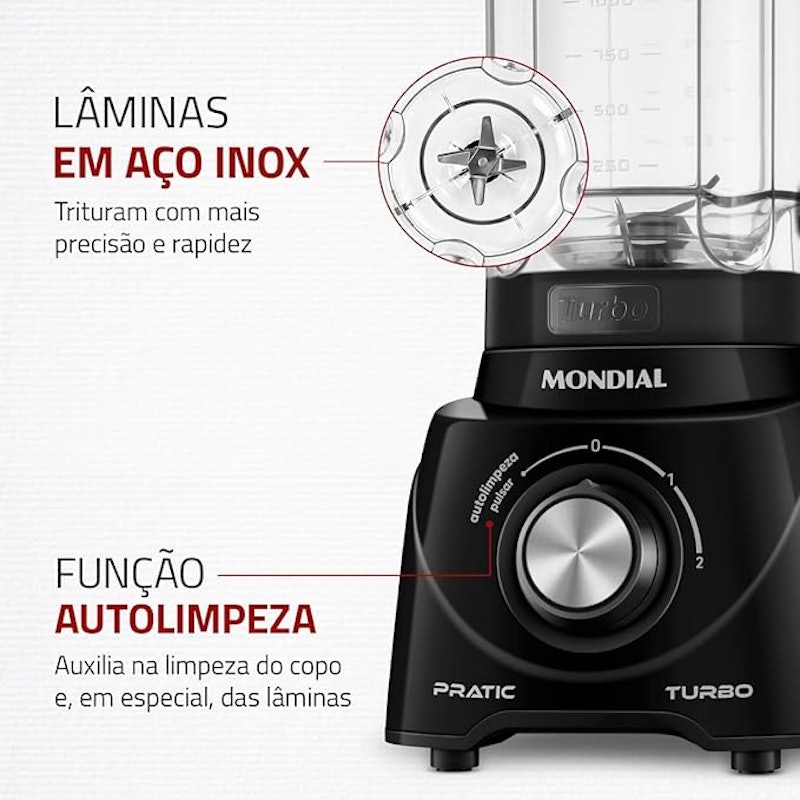 Liquidificador Pratic Turbo Mondial 3