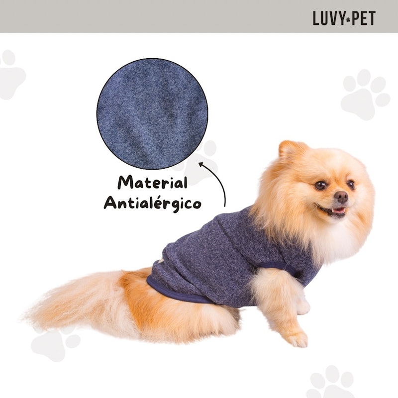 Roupa Pet Soft Bouclé Peluciado Azul Jeans 3