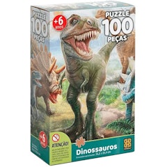 Puzzle 100 Peças Dinossauros