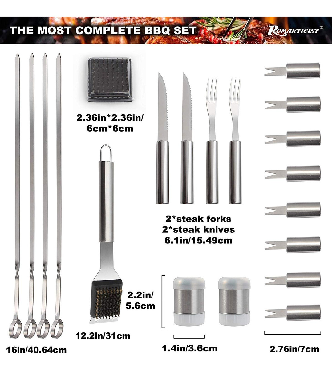 Conjunto de Acessórios para Churrasco de 28 Peças 3