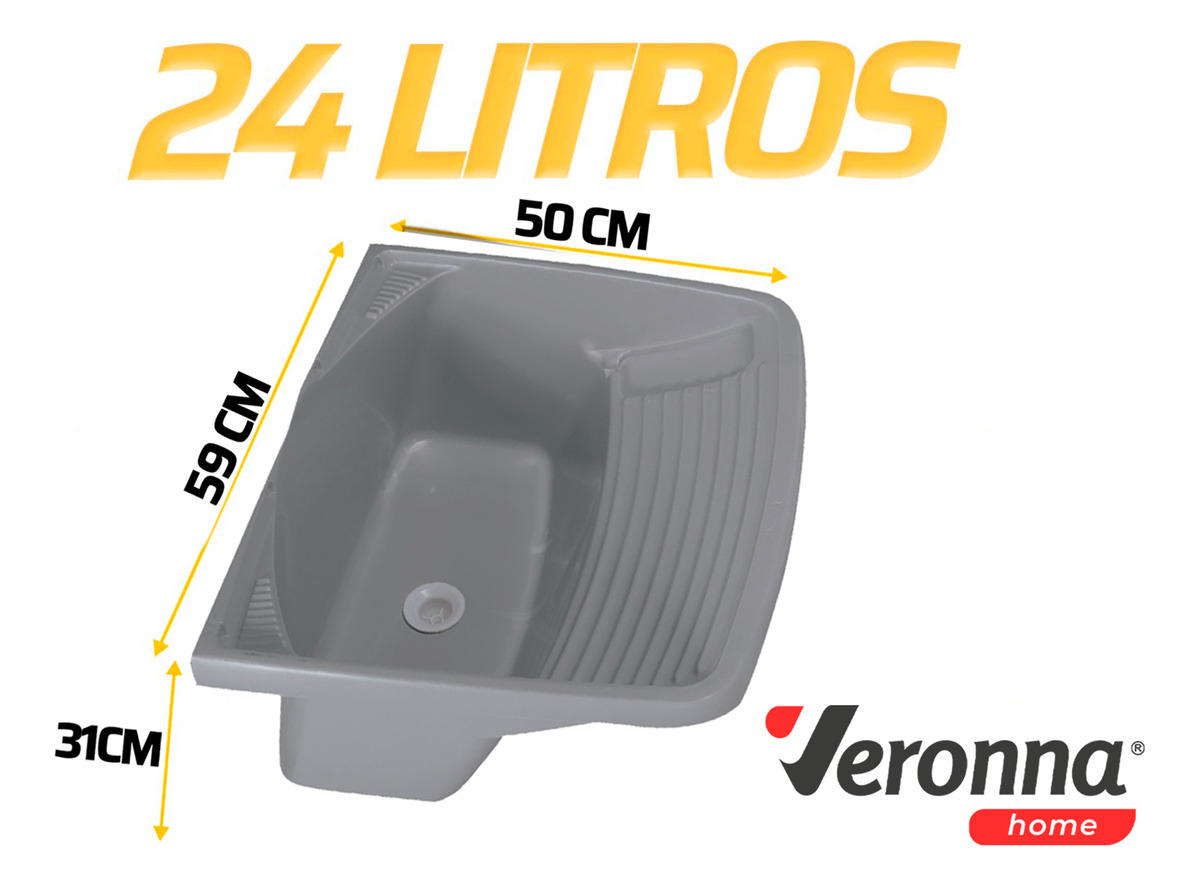 Tanque Plástico de Lavar Roupas Veronna  24 L  4