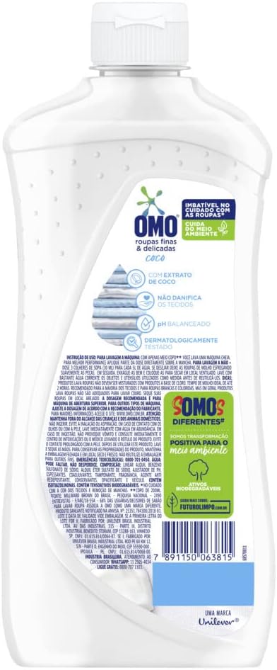 Sabão Líquido Omo Roupas Finas e Delicadas Coco 2