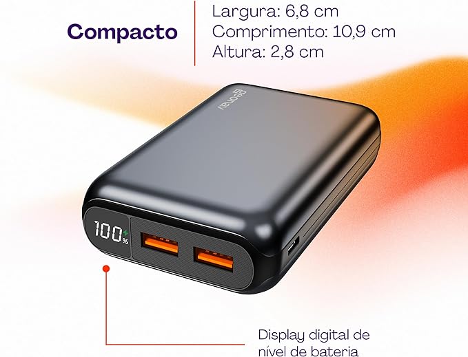 Power Bank 20000 mAh – Cinza Espacial 3