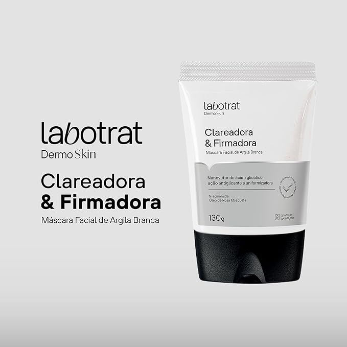 Máscara Facial Argila Branca Clareadora e Firmadora Dermo Skin 3